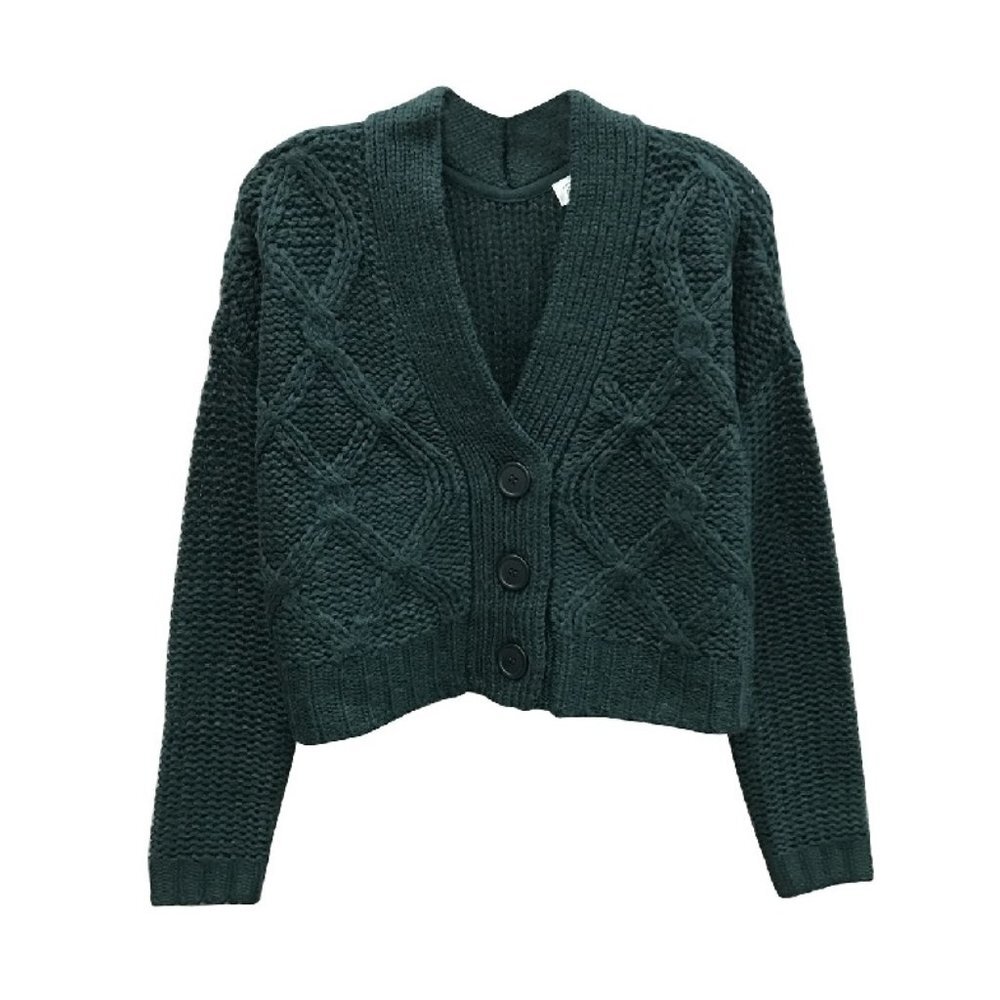 🎁 Rag Supply Cropped Cable Cardigan